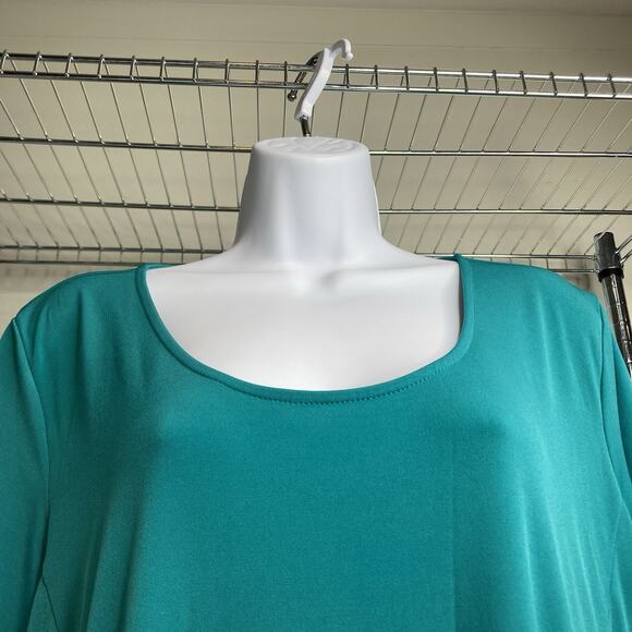 Susan Graver Women’s Liquid Knit Turquoise Dress Size 1X Stretchy Lagenlook - Picture 7 of 12